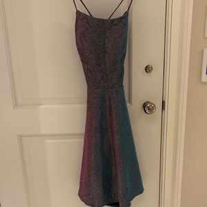 Elegant Multicolor Glitter Dress